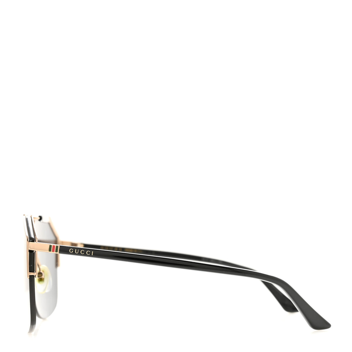 Metal Rimless Square Sunglasses GG0291S Black Gold