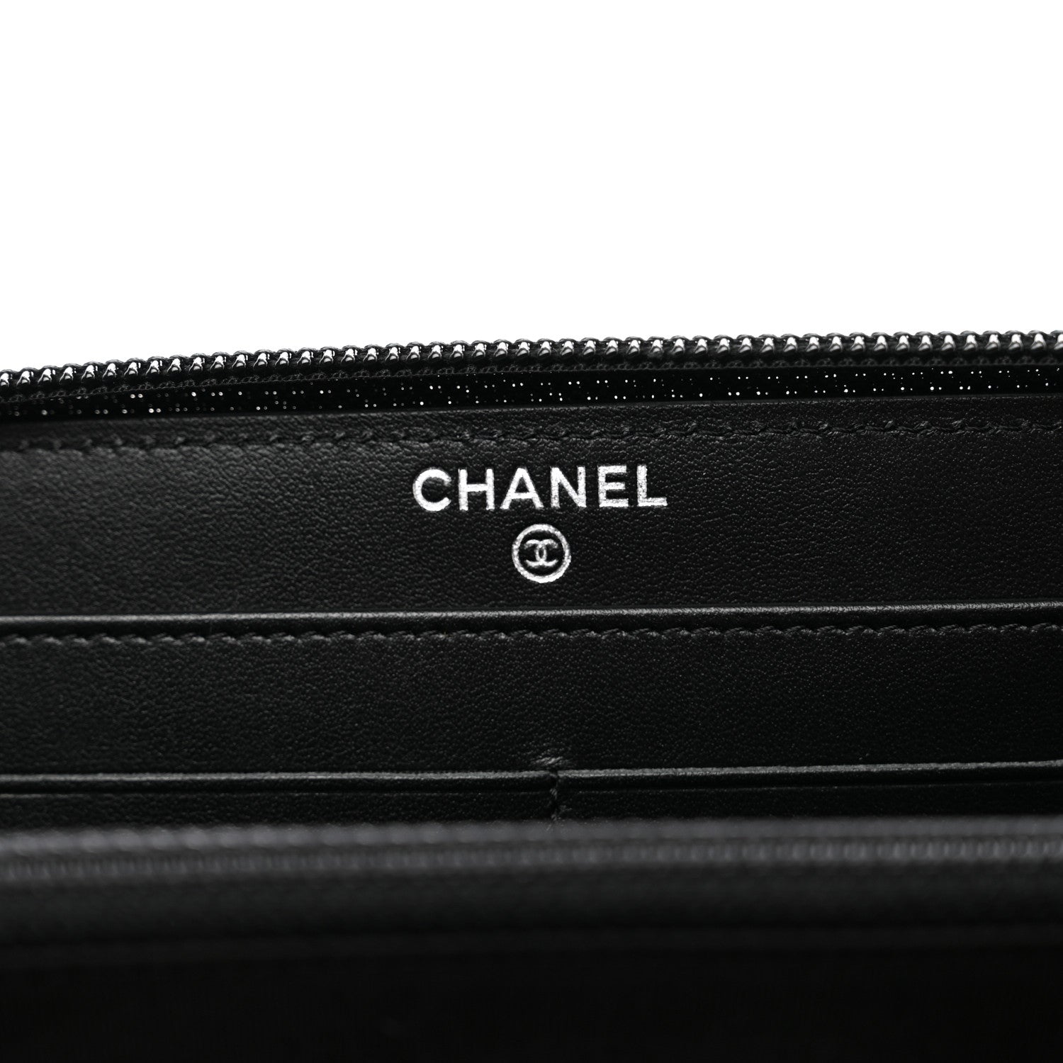 Chanel Caviar Quilted Boy Long Zip Around Wallet Black 6 of 8
