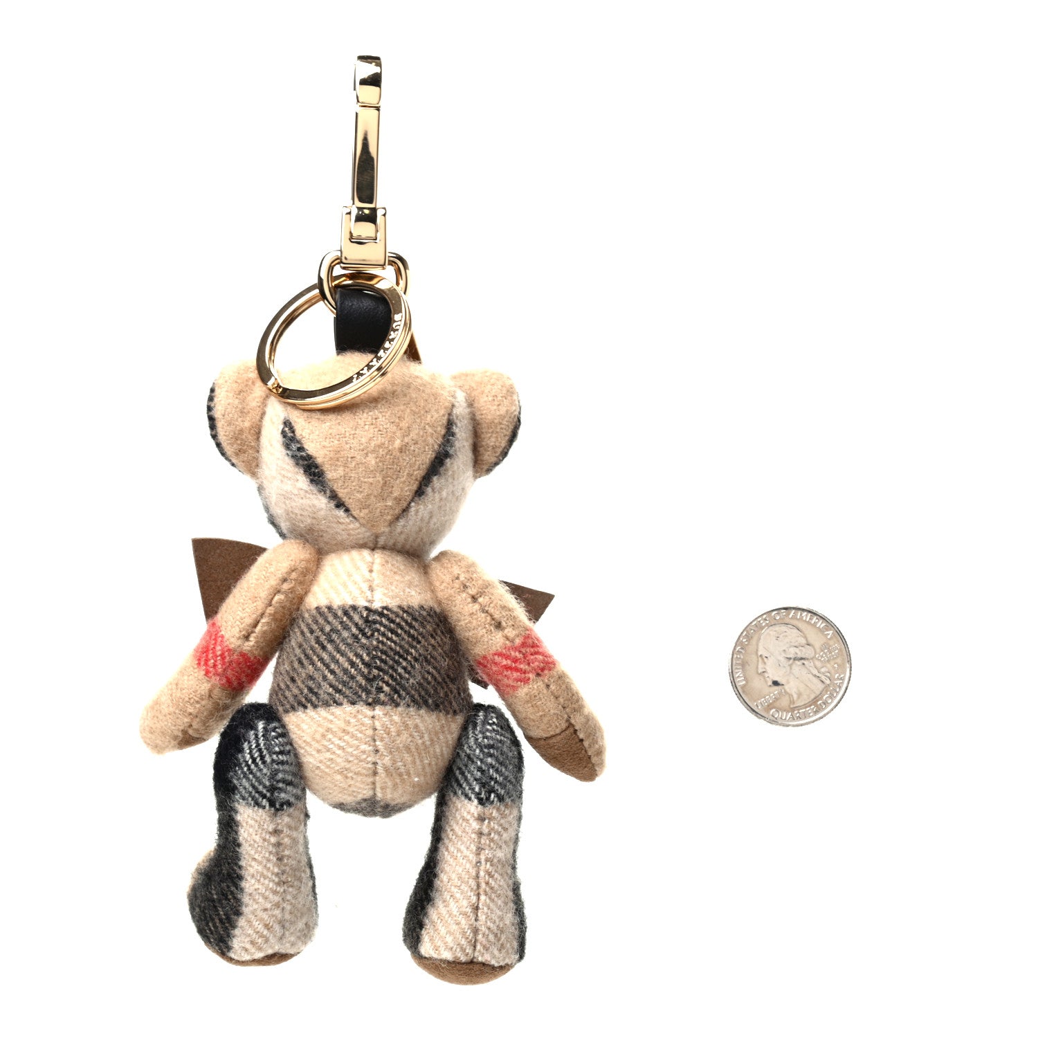 Burberry Cashmere Vintage Check Thomas Bear Bag Charm Camel 2 of 2