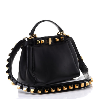 Fendi Nappa Studded Mini Peekaboo Iconic Satchel Black 2 of 4