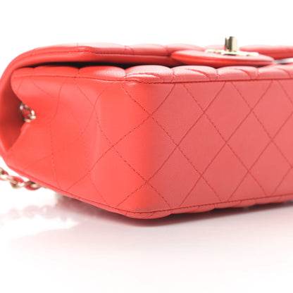 Chanel Lambskin Quilted Mini Rectangular Flap Red 9 of 17