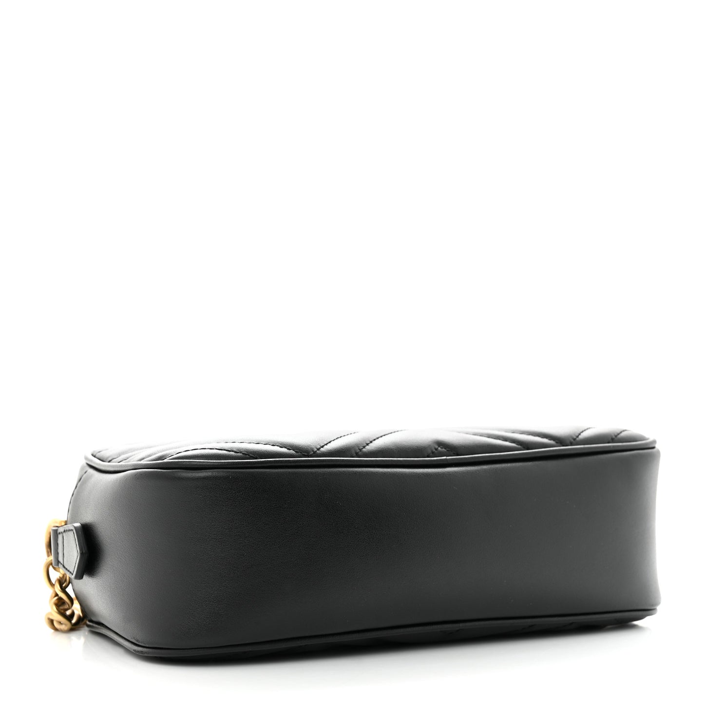 Calfskin Matelasse Small GG Marmont Chain Shoulder Bag Black