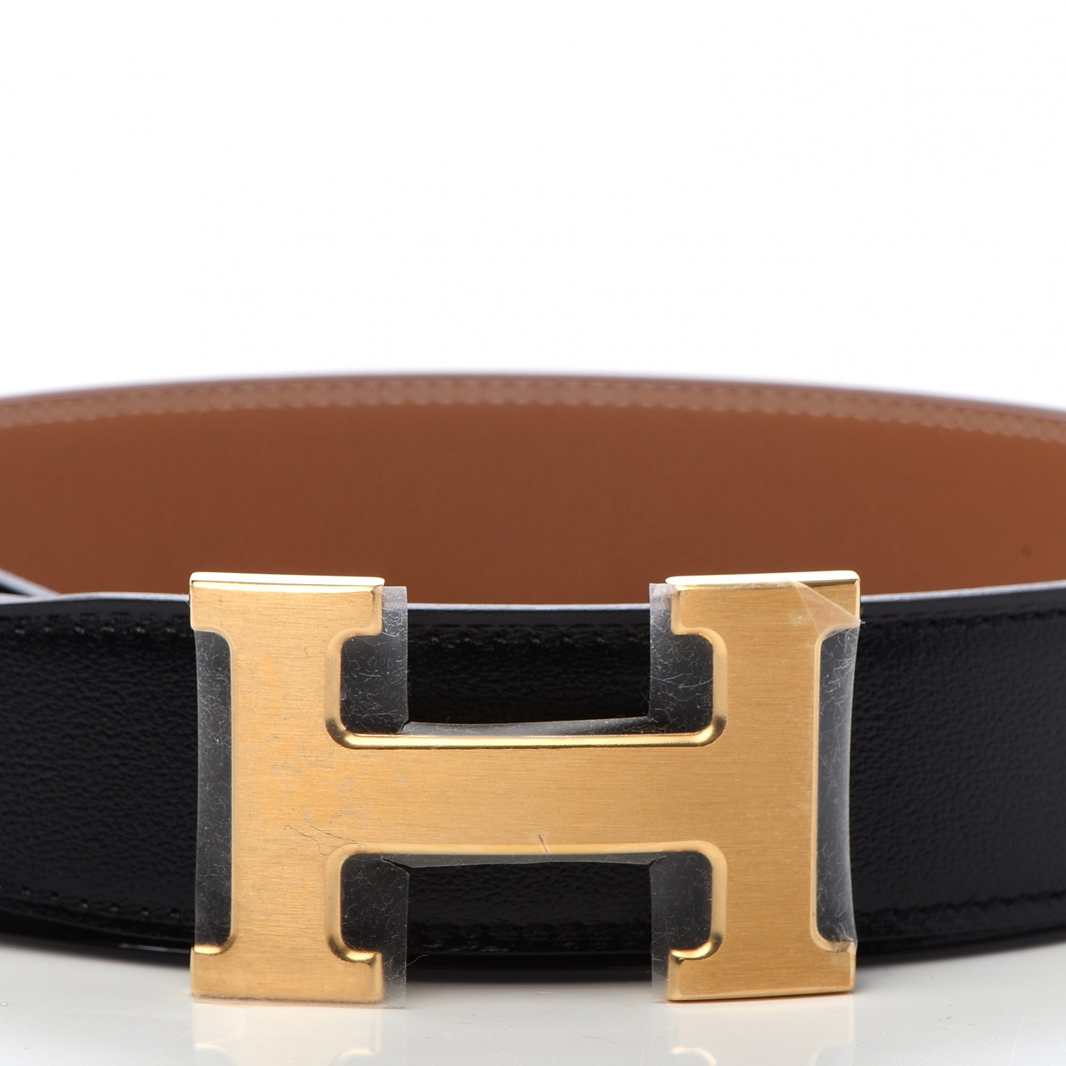 Hermes Box Togo 32mm H Belt 95 Black Gold 6 of 7