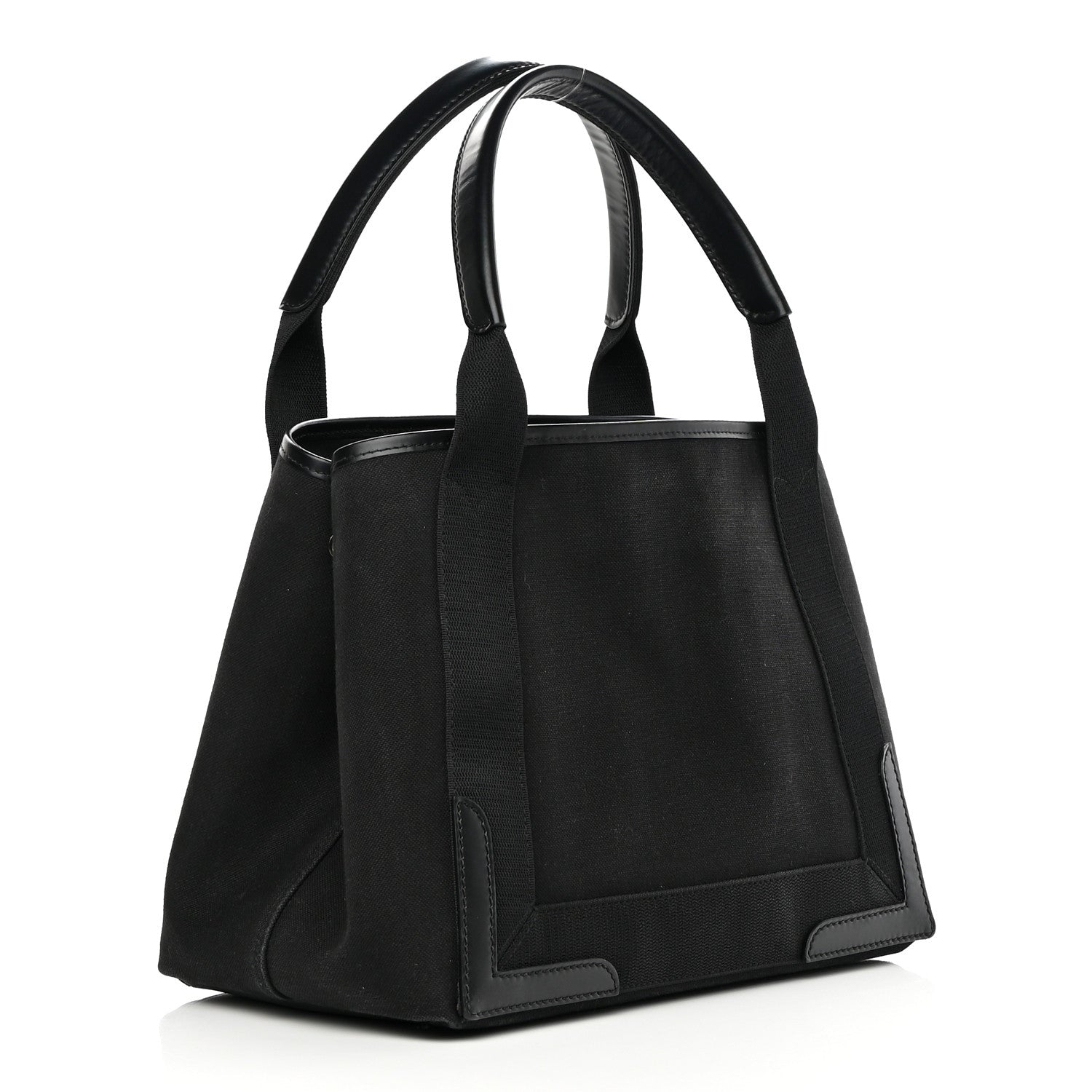 Balenciaga Cotton Canvas Calfskin S Navy Cabas Black 4 of 15