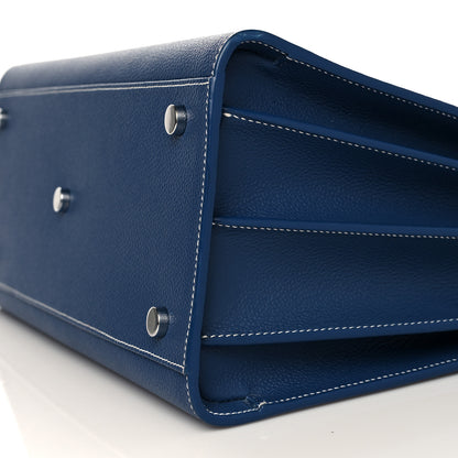 Saint Laurent Grained Calfskin Small Sac De Jour Denim Blue 8 of 15
