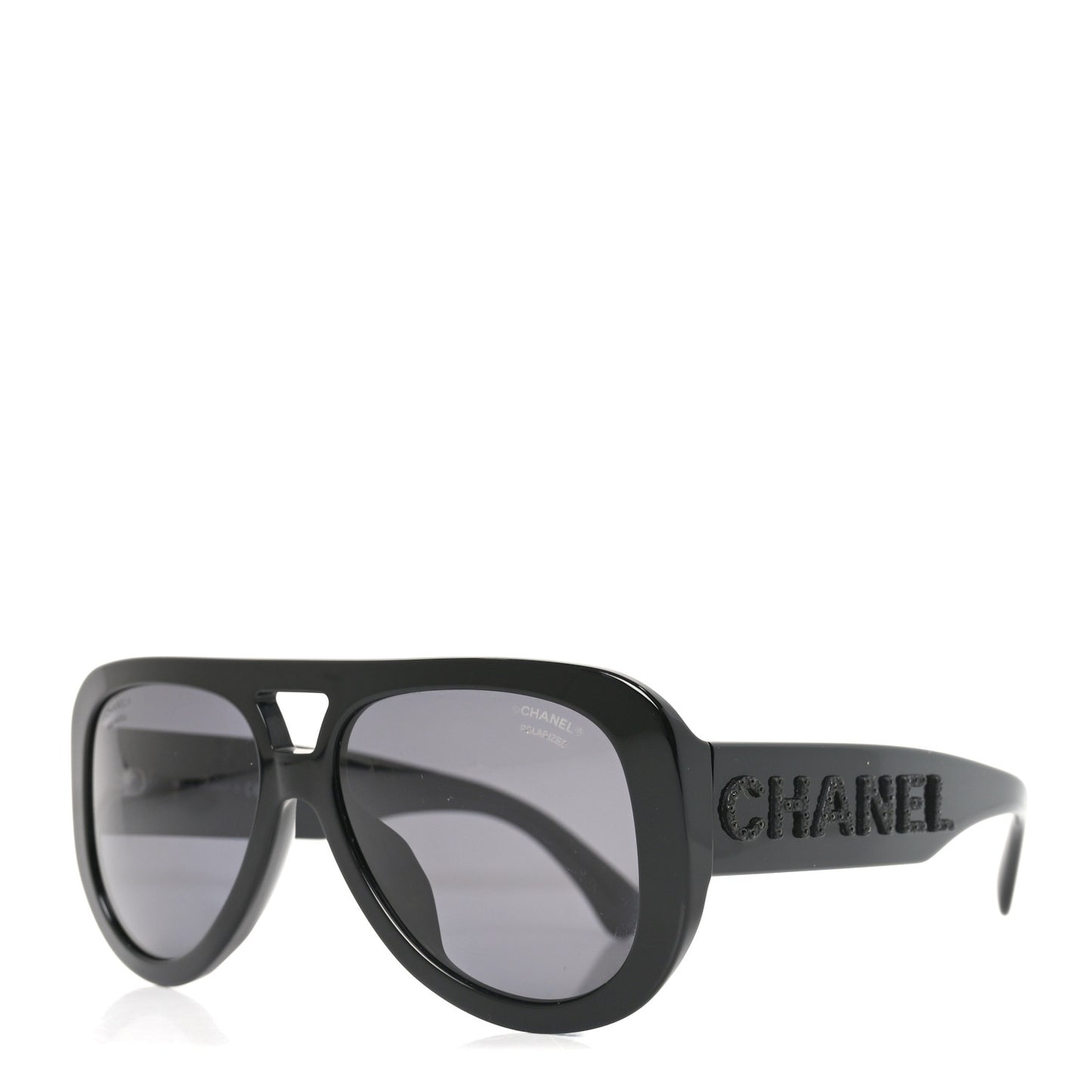 Acetate Strass Polarized Sunglasses 5432-B-A Black