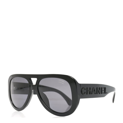 Chanel Acetate Strass Polarized Sunglasses 5432-B-A Black 1 of 7
