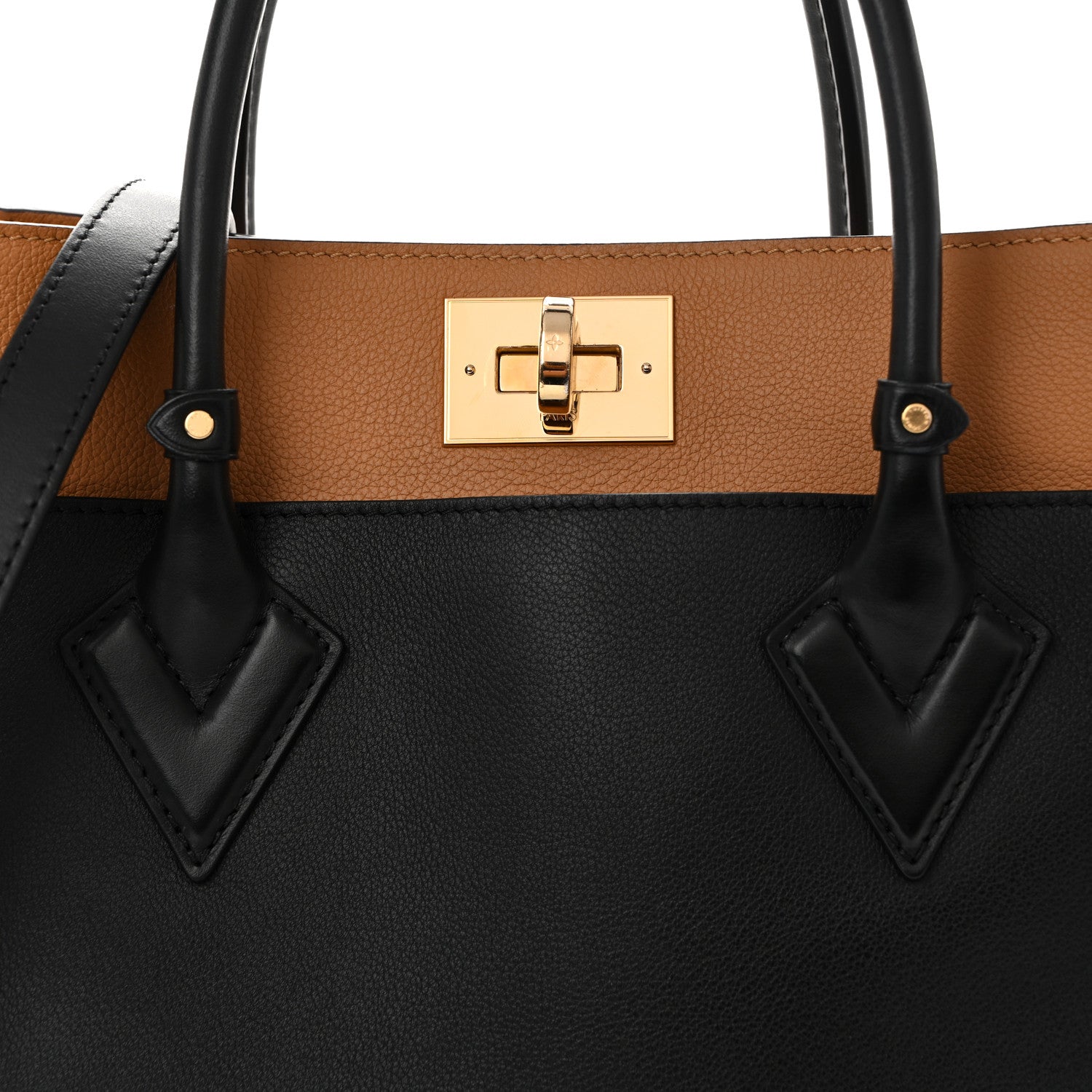 Louis Vuitton Calfskin Monogram On My Side MM Black 7 of 10