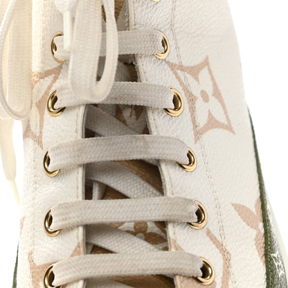 Louis Vuitton Monogram Giant Stellar Sneaker Boots 38 Khaki White Beige 16 of 17
