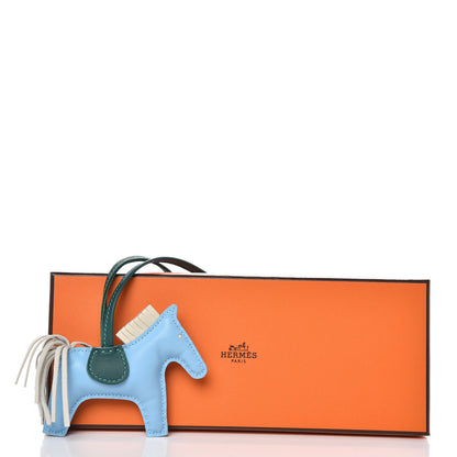 Hermes Milo Lambskin Grigri Rodeo Horse Bag Charm PM Celeste Malachite Craie 4 of 4