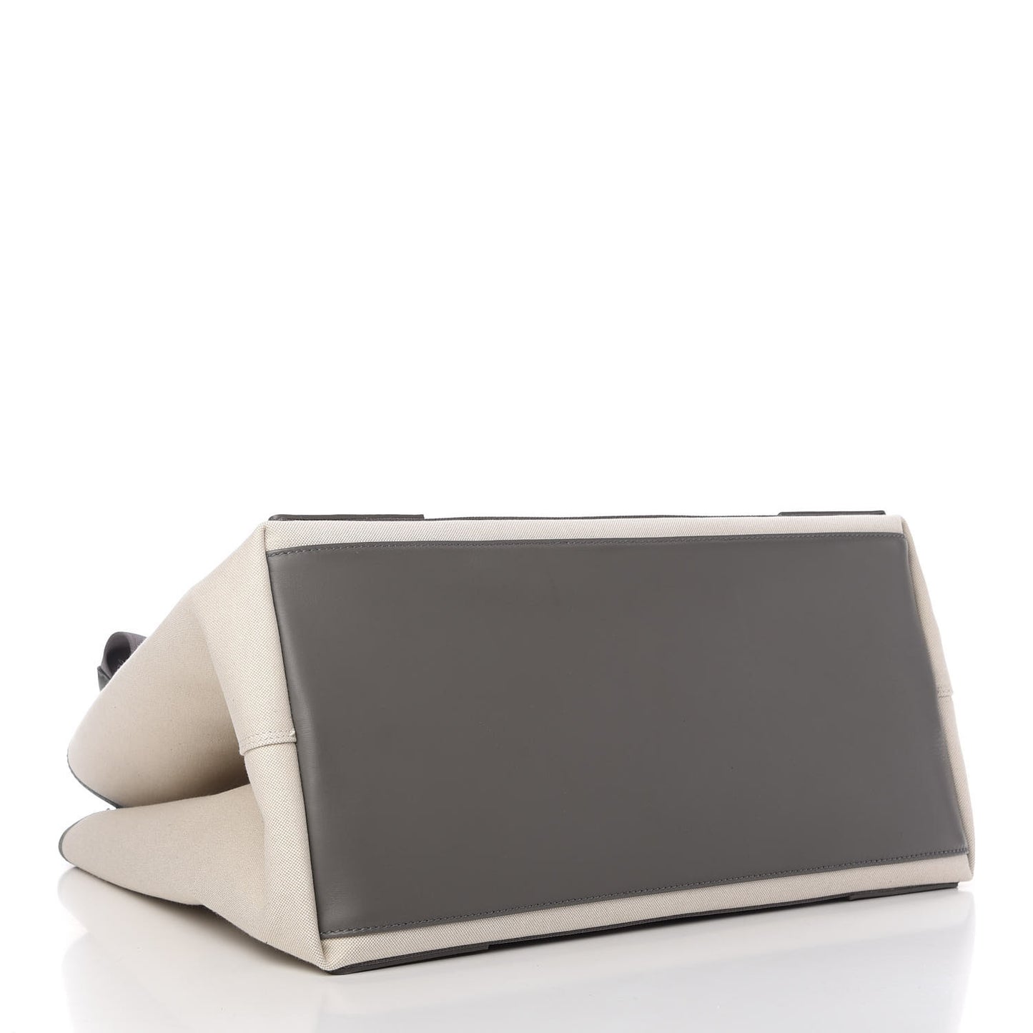 Cotton Canvas Calfskin M Navy Cabas Grey