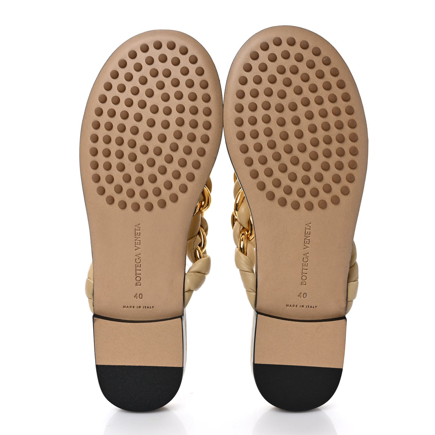Bottega Veneta Nappa Chain Dot Flat Sandals 40 Cane Sugar 5 of 8