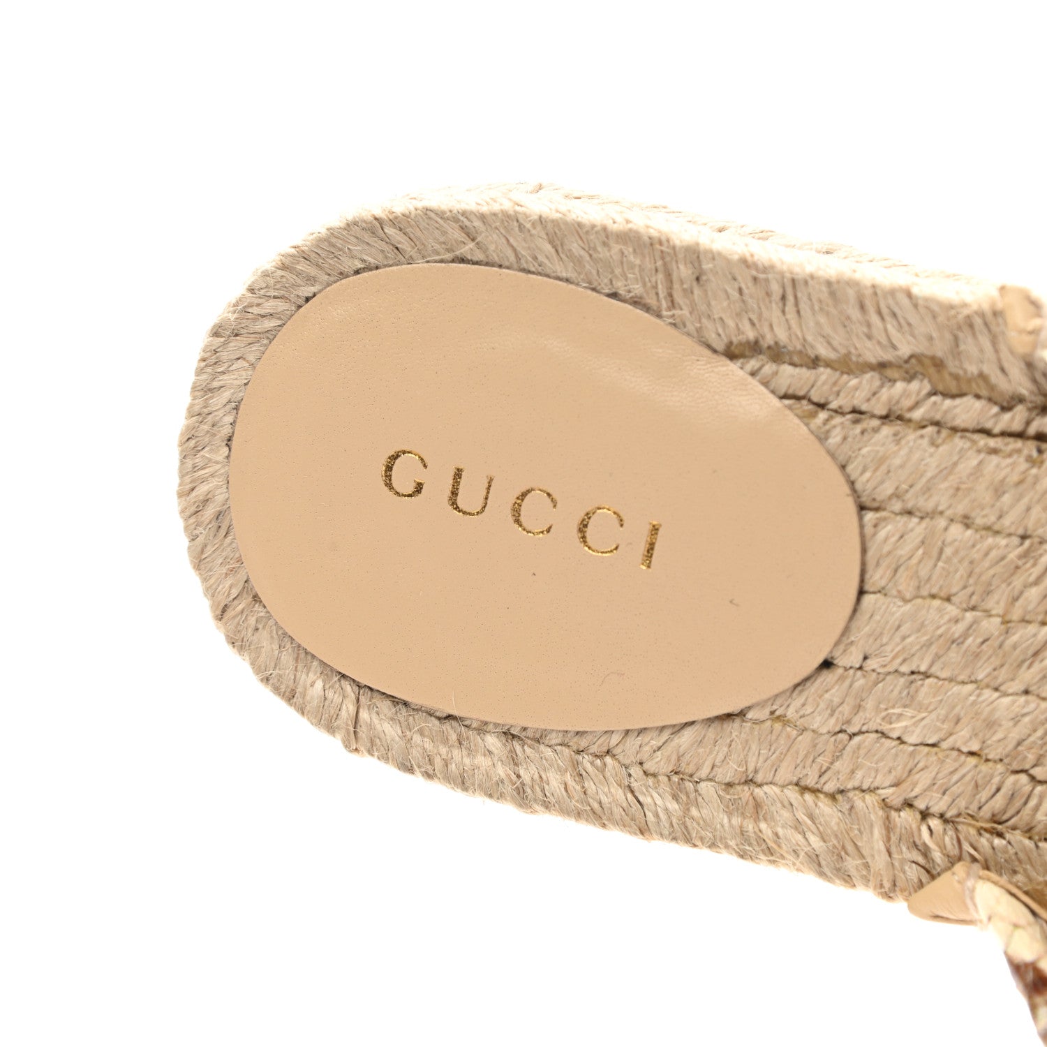 Gucci Straw Elaphe Matelasse GG Marmont Espadrille Slippers 38 Natural Cream Brown 7 of 10
