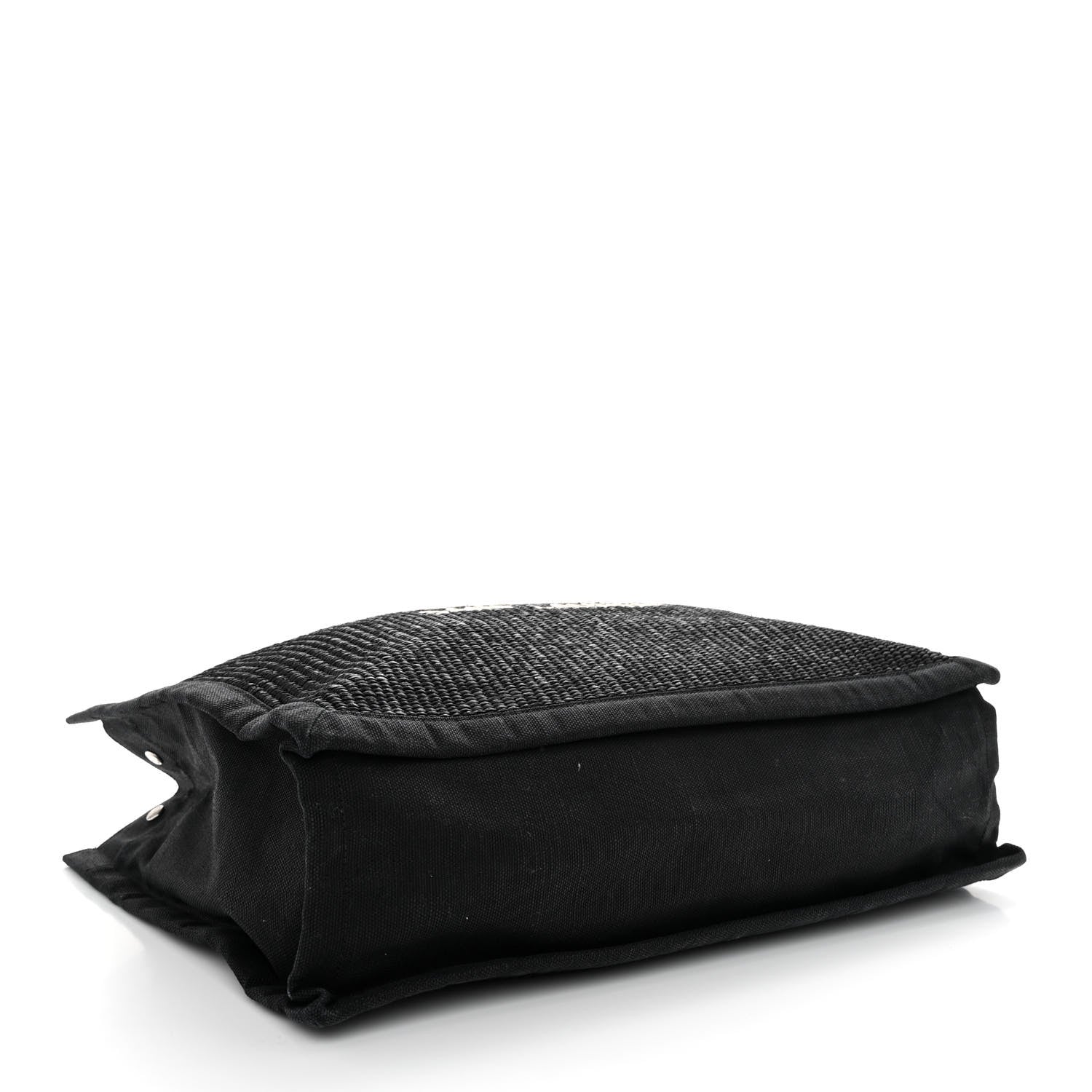 Saint Laurent Raffia Linen Calfskin Rive Gauche Tote Black 5 of 11