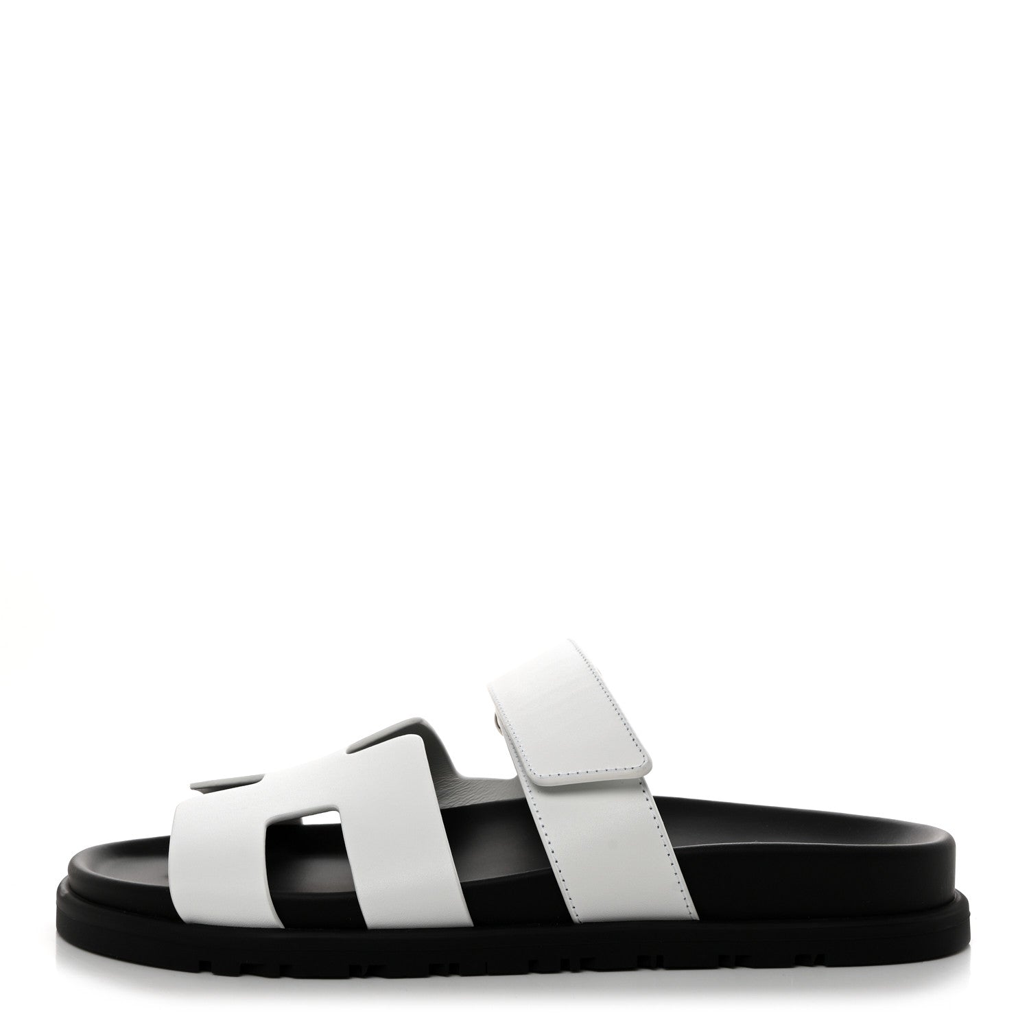 Hermes Calfskin Womens Chypre Sandals 37.5 White 1 of 9