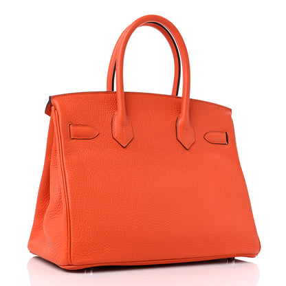 Hermes Taurillon Clemence Birkin 30 Feu 3 of 14