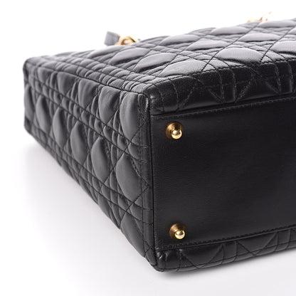 Christian Dior Lambskin Cannage Large Lady Dior Black 8 of 10
