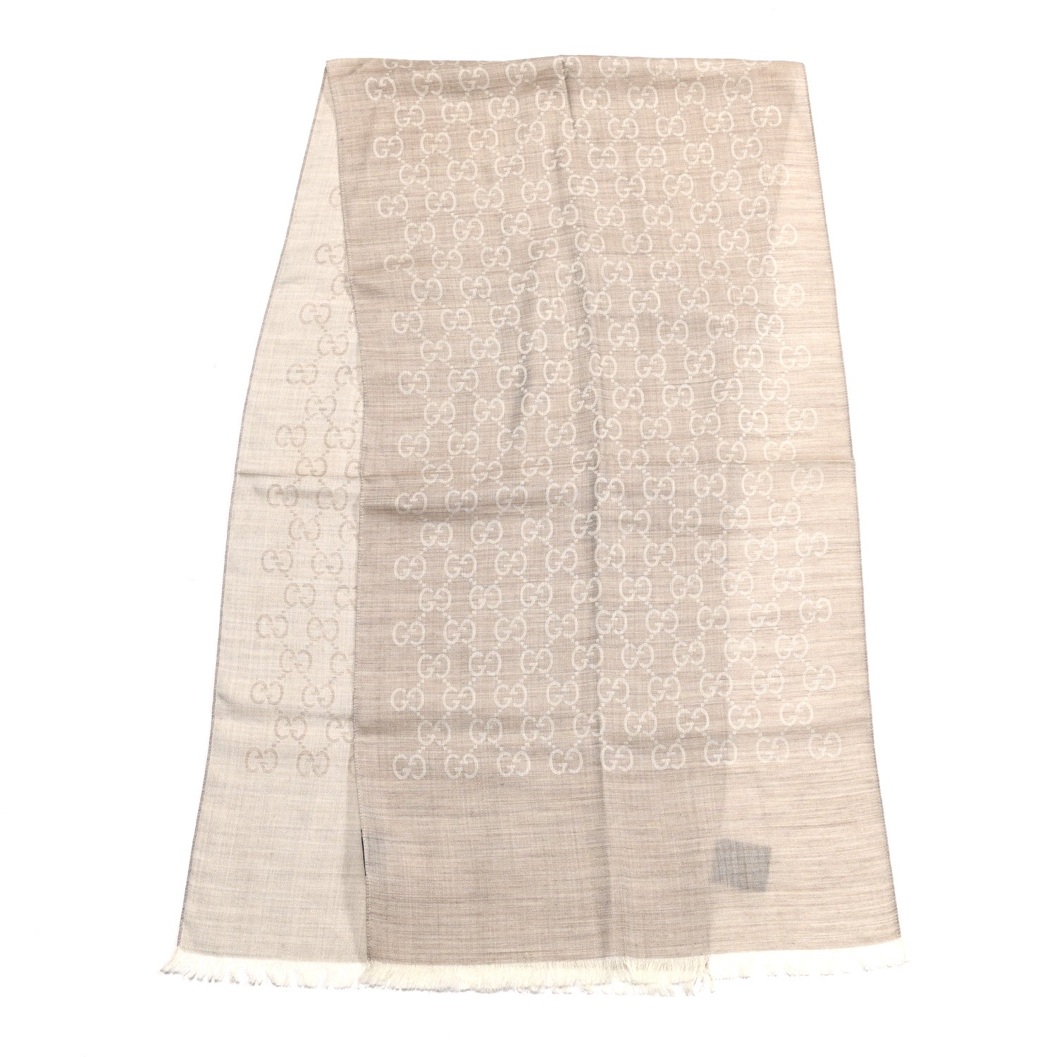 Gucci Wool Silk GG Monogram GGNat Scarf Sand 2 of 4