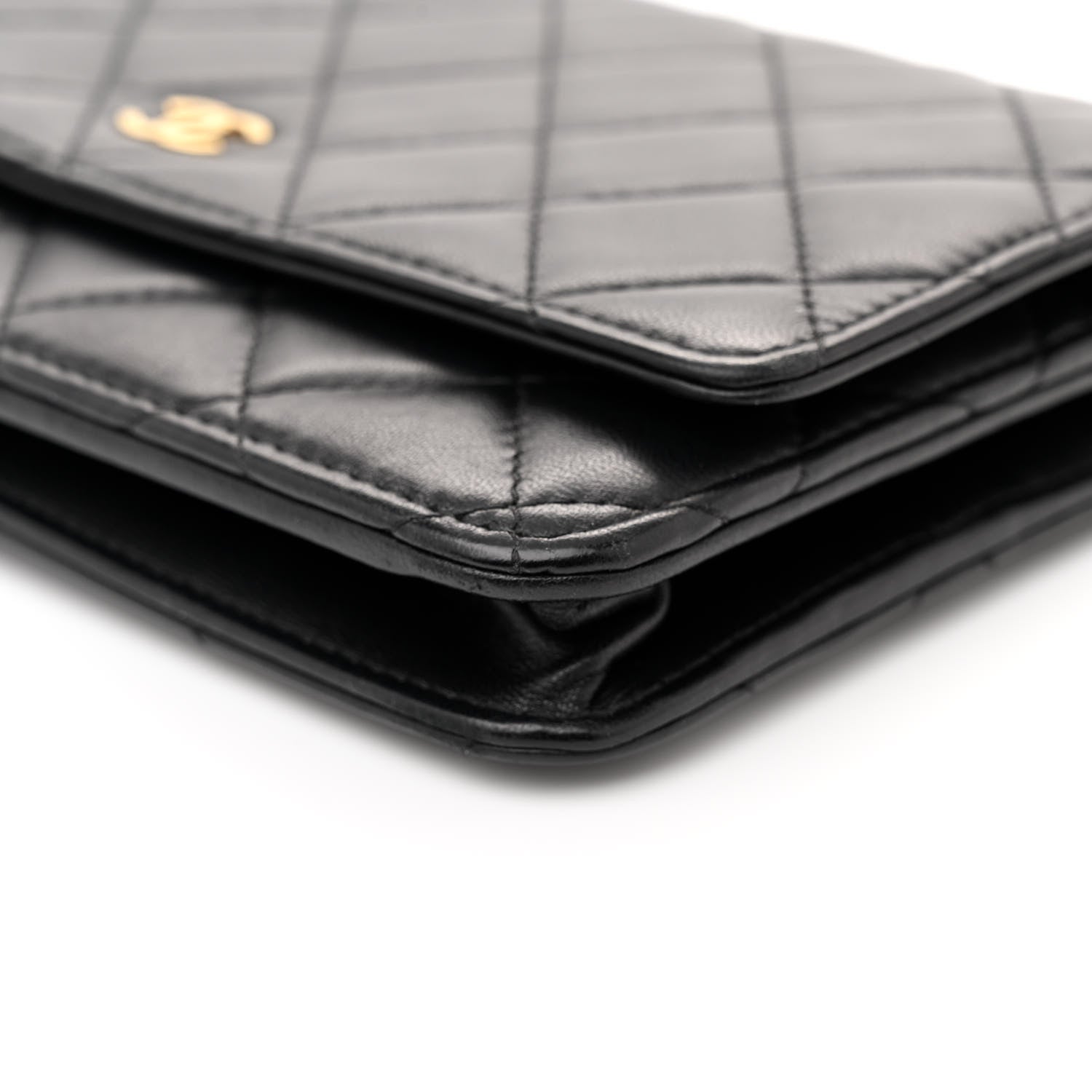 Chanel Lambskin Quilted Wallet On Chain WOC Black 10 of 15