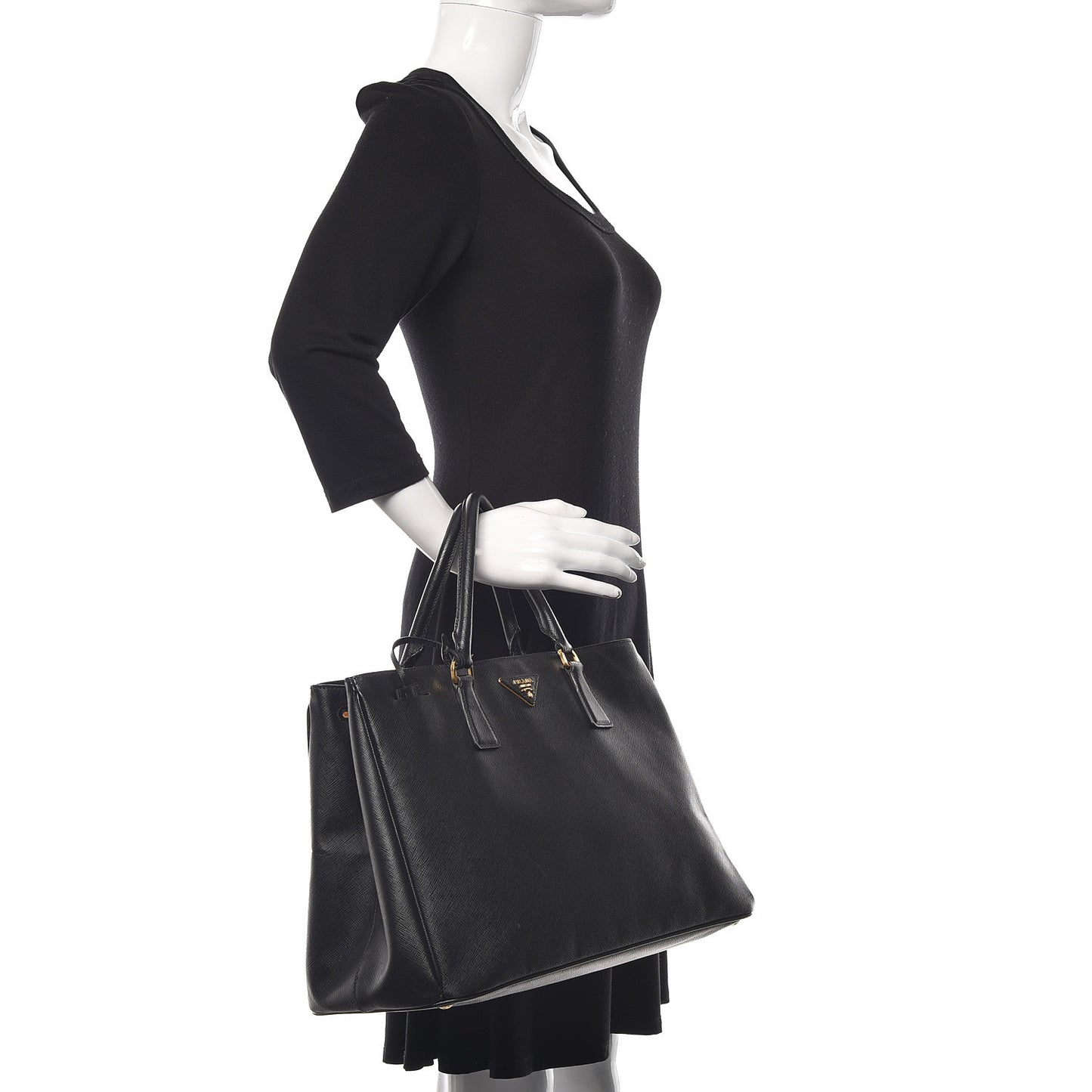 Saffiano Lux Large Tote Black