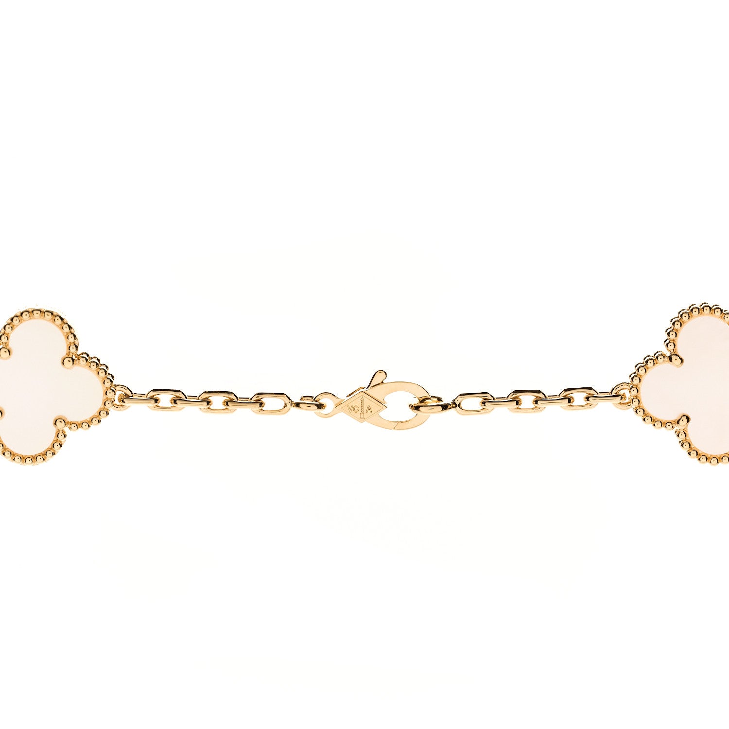 Van Cleef & Arpels 18K Yellow Gold Mother of Pearl 20 Motifs Vintage Alhambra Necklace 4 of 6