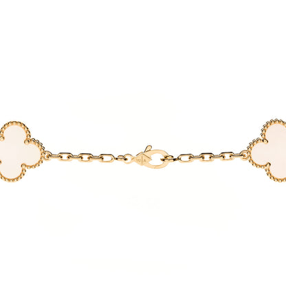 Van Cleef & Arpels 18K Yellow Gold Mother of Pearl 20 Motifs Vintage Alhambra Necklace 4 of 6