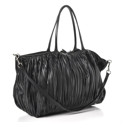 Valentino Garavani Nappa Pleated Petale Tote Black 4 of 8