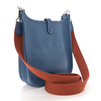 Hermes Taurillon Clemence Amazone Evelyne TPM Bleu Agate Cuivre 3 of 11