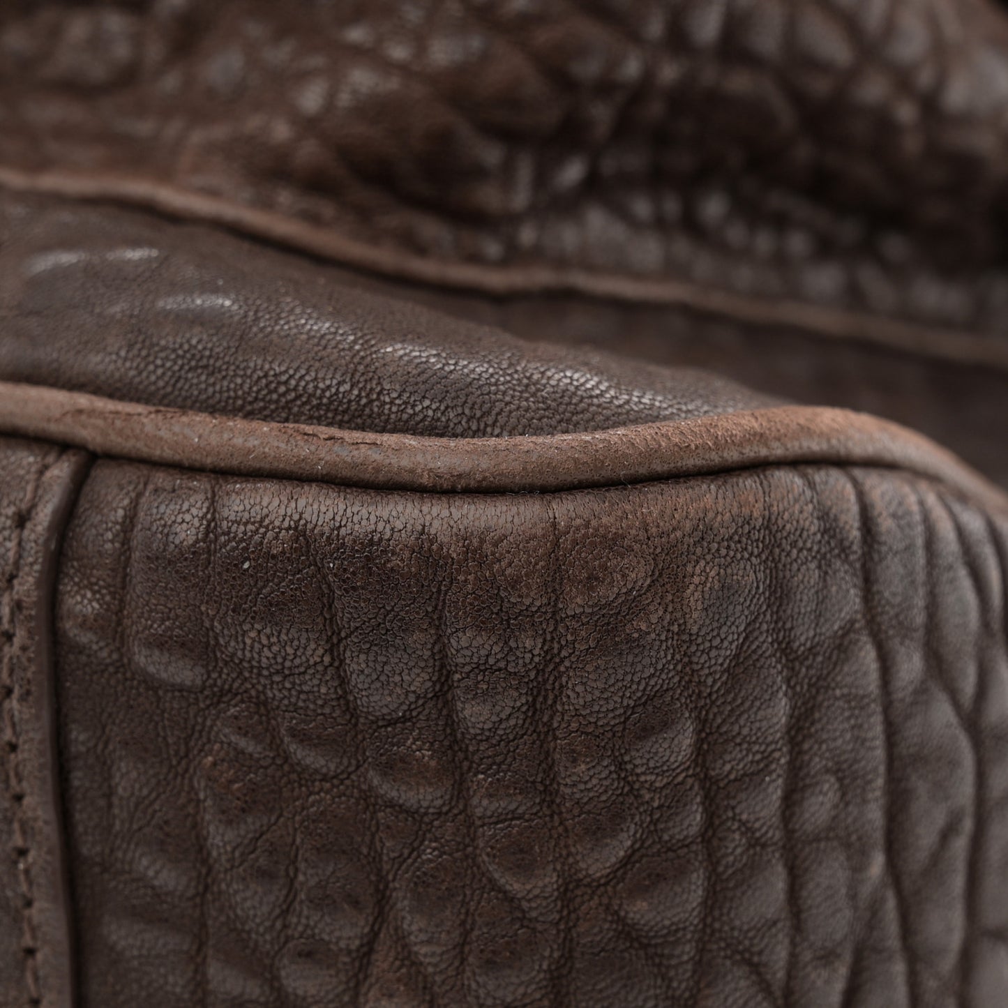 Grained Lambskin Monogram Medium Niki Chain Satchel Dark Cork