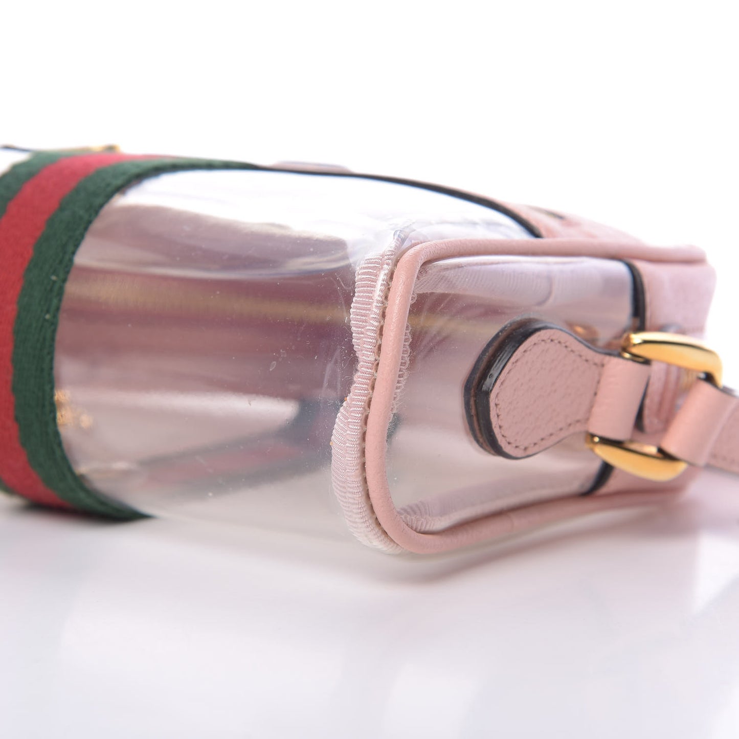 Vinyl Web Mini Ophidia Transparent Shoulder Bag Perfect Pink