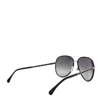 Chanel Metal Polarized Pilot Winter Sunglasses 4219-Q Black 4 of 7