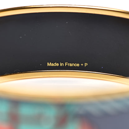 Hermes Enamel Printed Wide Quadrige Bracelet 62 5 of 6