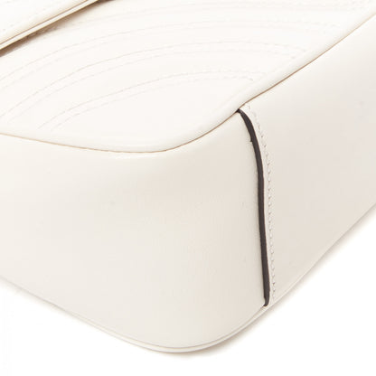Gucci Calfskin Matelasse Small GG Marmont Shoulder Bag White 6 of 11