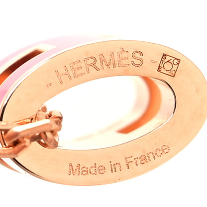 Hermes Lacquered Rose Gold Mini Pop H Pendant Necklace Rose Extreme 5 of 5