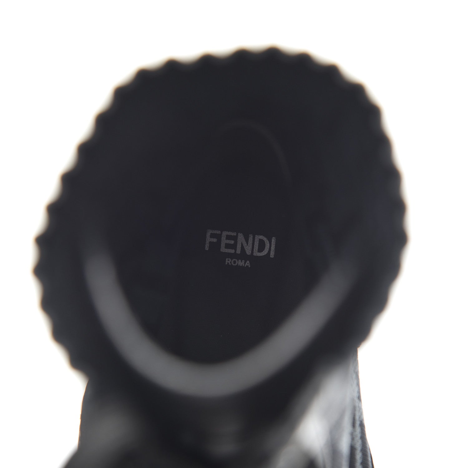 Fendi Calfskin Stretch Fabric FF Rockoko Biker Boots 40 Black Charcoal 6 of 8