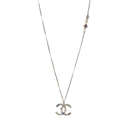 Chanel Crystal CC Pendant Necklace Gold Multicolor 1 of 5