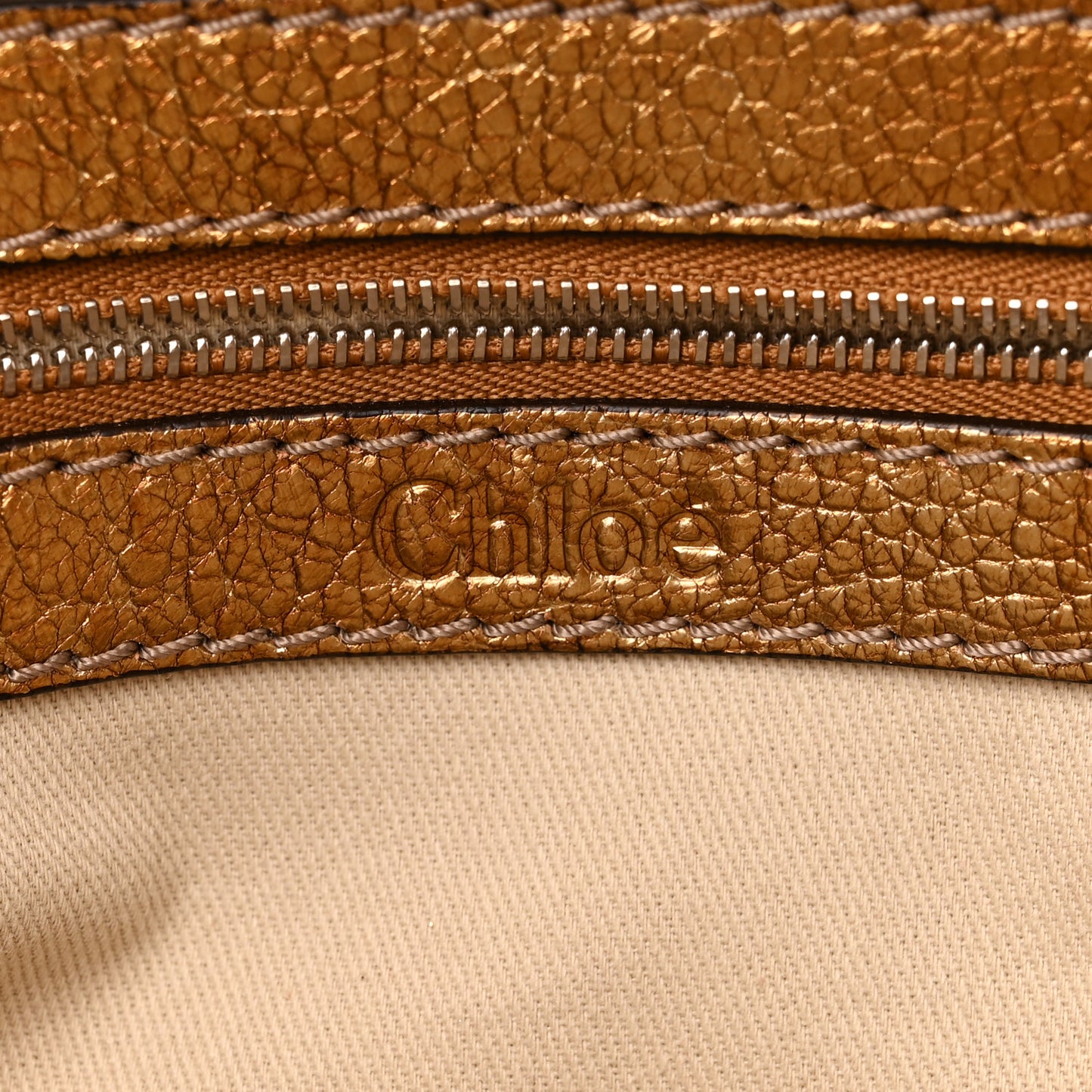 Metallic Calfskin Crystal Paddington Satchel Gold