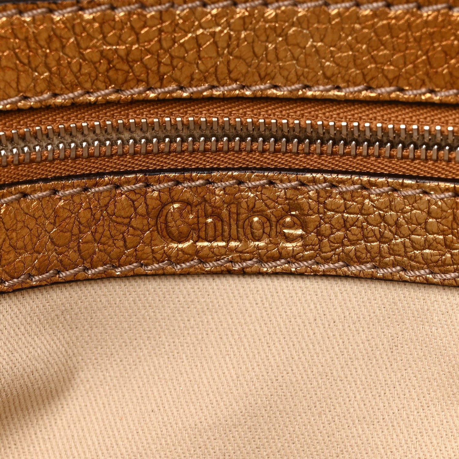 Chloe Metallic Calfskin Crystal Paddington Satchel Gold 6 of 19