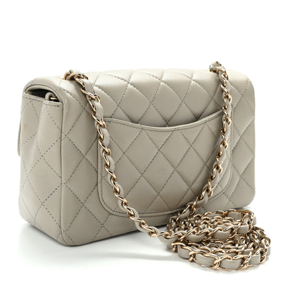 Chanel Lambskin Quilted Mini Rectangular Flap Grey 3 of 11