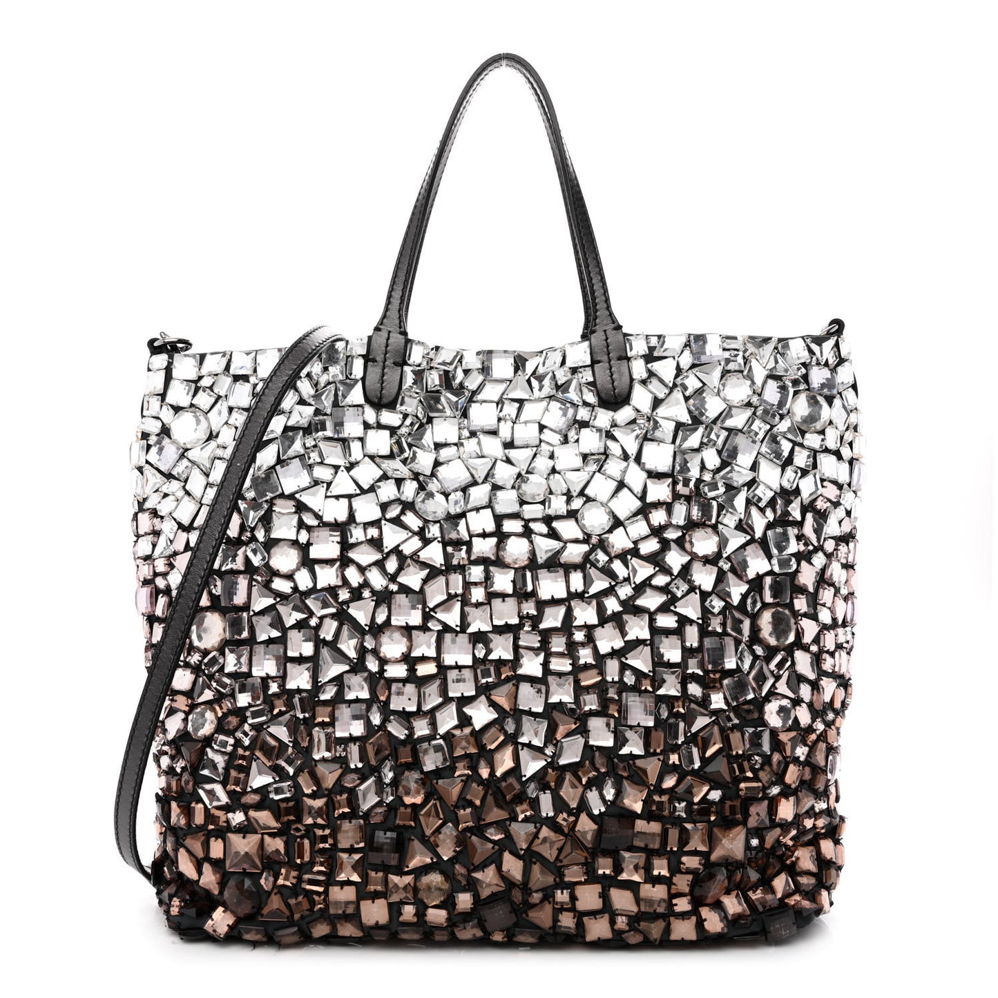 Vitello Crystal Ombre Tote Black