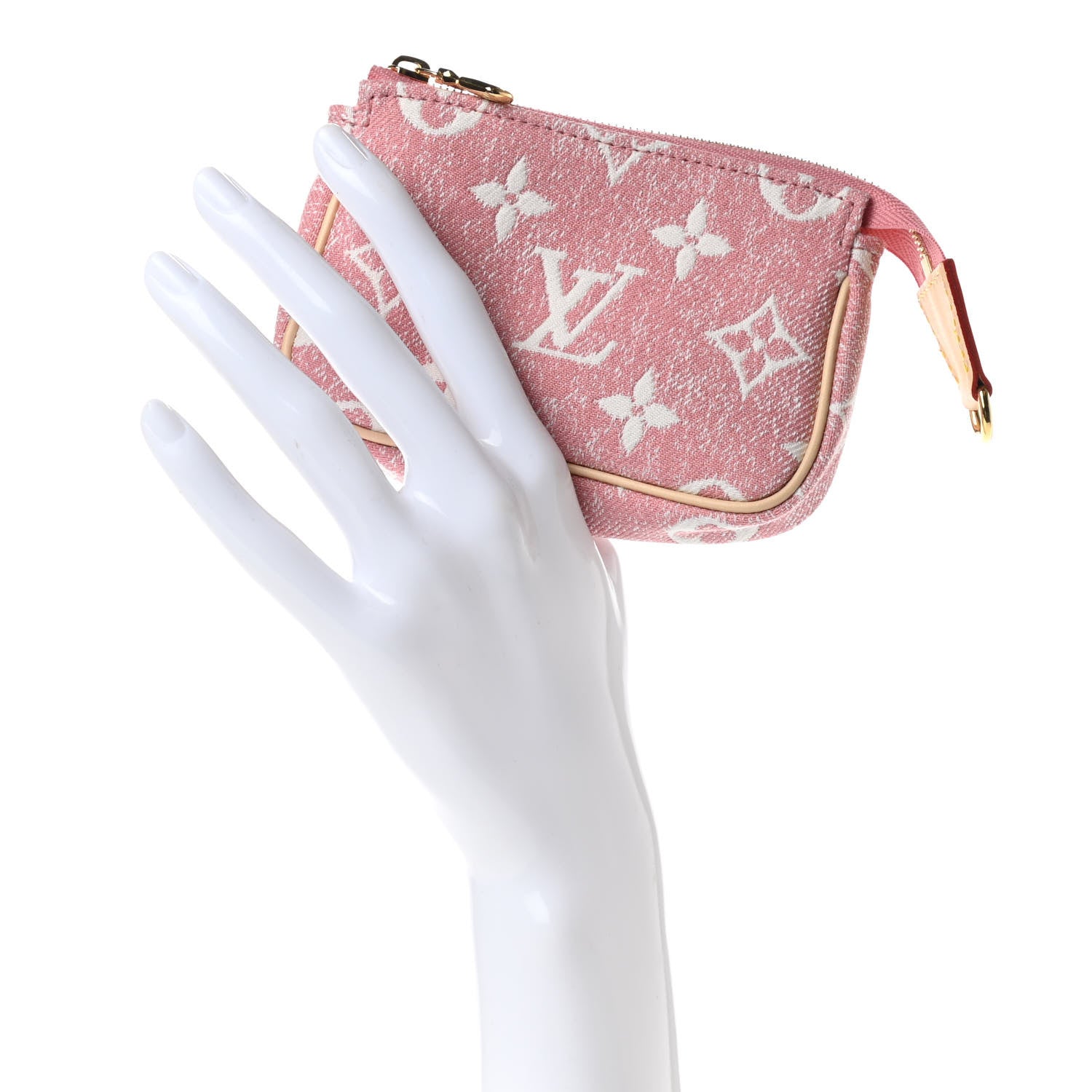 Louis Vuitton Denim Jacquard Monogram Micro Pochette Accessories Rose 2 of 6