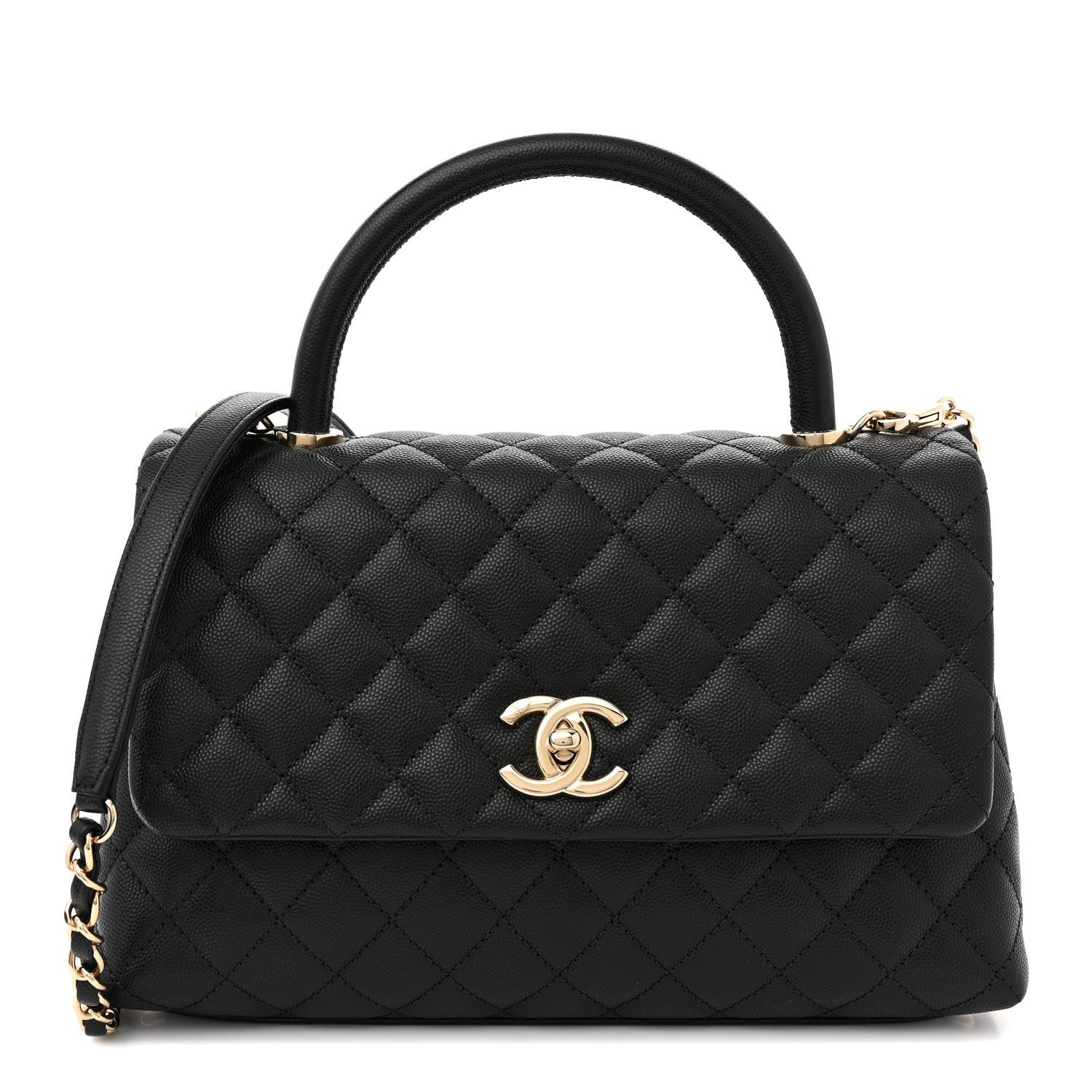 Chanel Caviar Quilted Small Coco Handle Flap Black 1 of 11