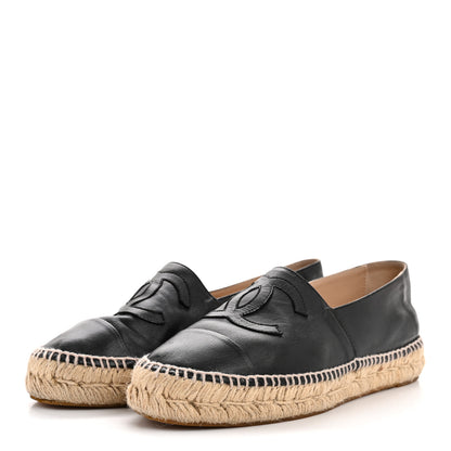 Chanel Lambskin CC Espadrilles 39 Black 4 of 10