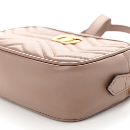 Gucci Calfskin Matelasse Mini GG Marmont Chain Shoulder Bag Porcelain Rose 9 of 11