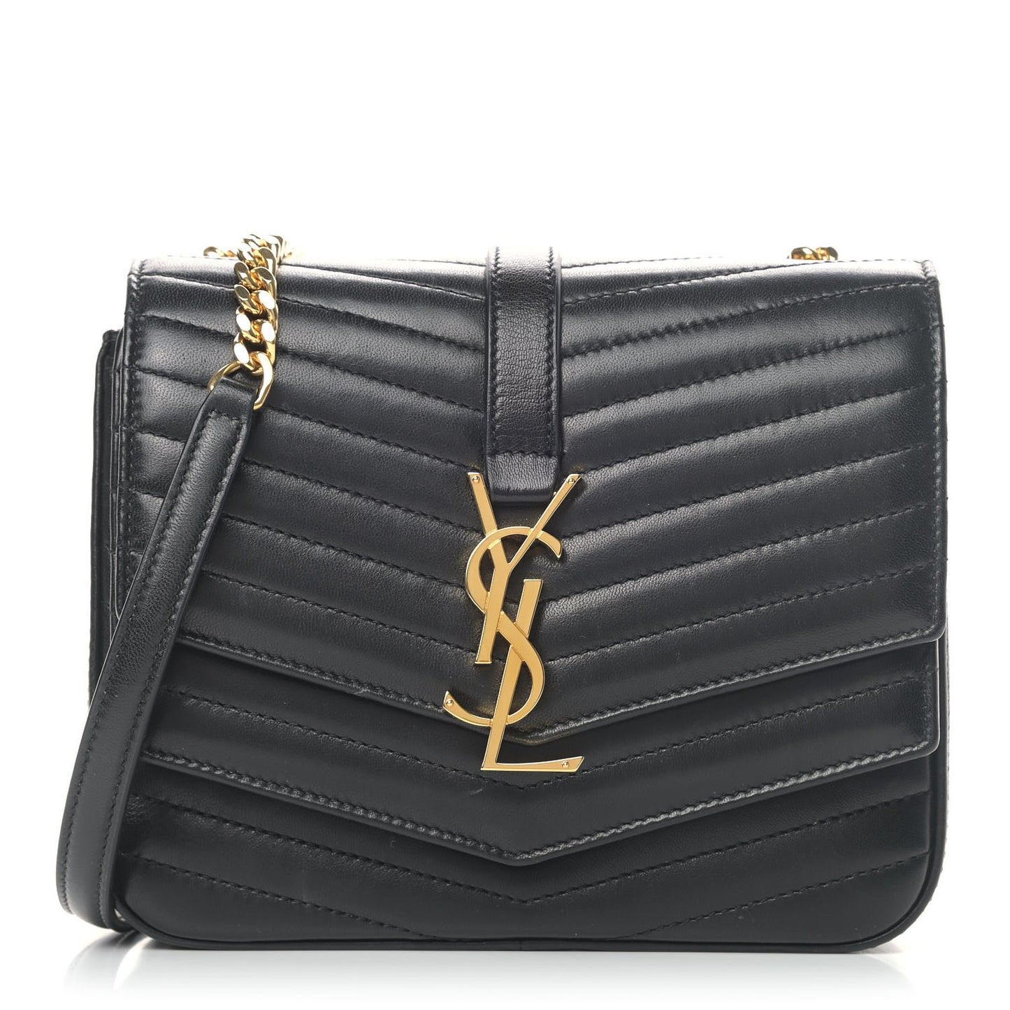 Lambskin Matelasse Chevron Monogram Small Sulpice Bag Black