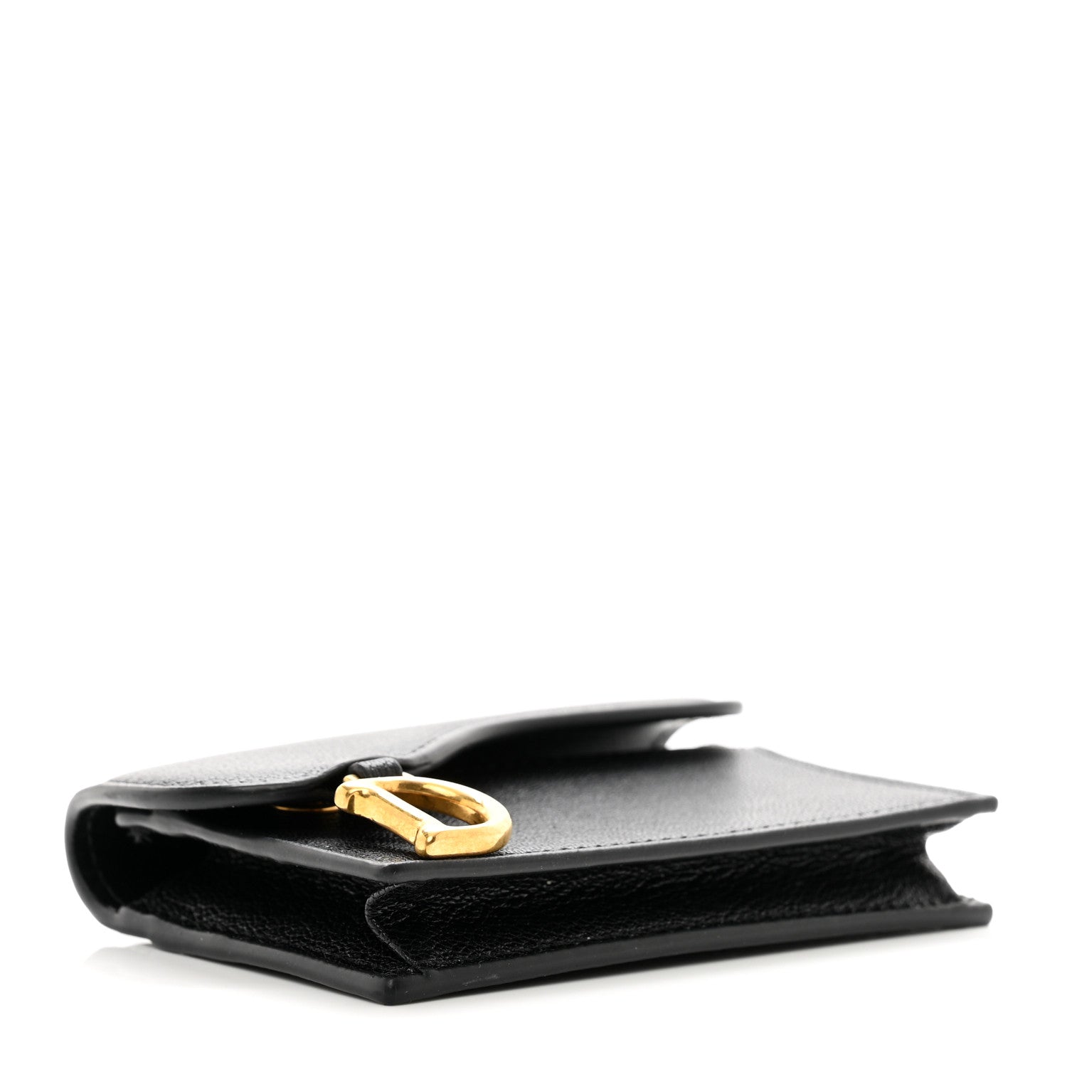 Christian Dior Goatskin Saddle Card Holder Black 4 of 7