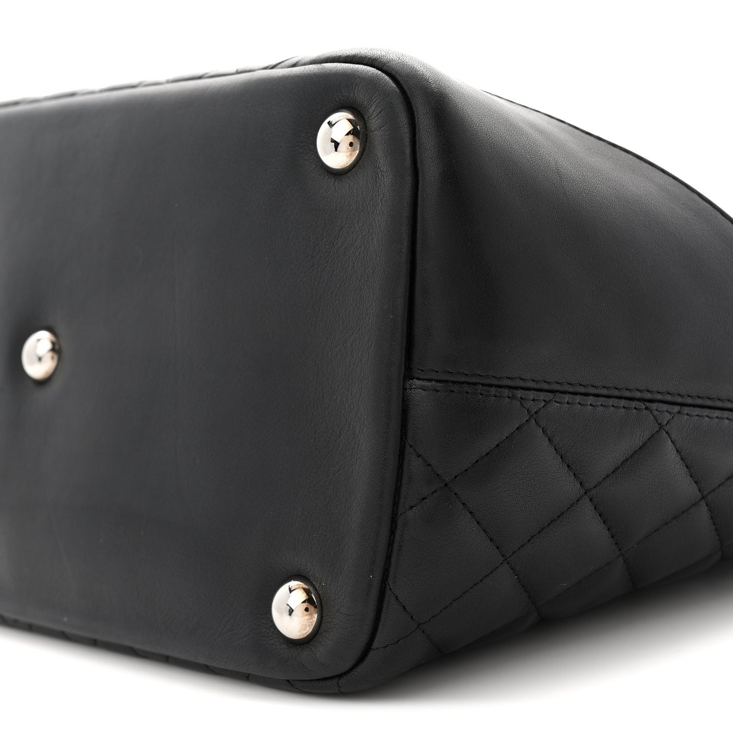 Calfskin Quilted Large Cambon Tote Black