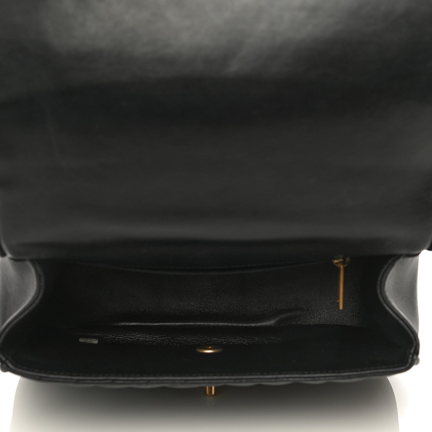 Chanel Lambskin Reverse Chevron Quilted Round Top Handle Flap Black 5 of 18