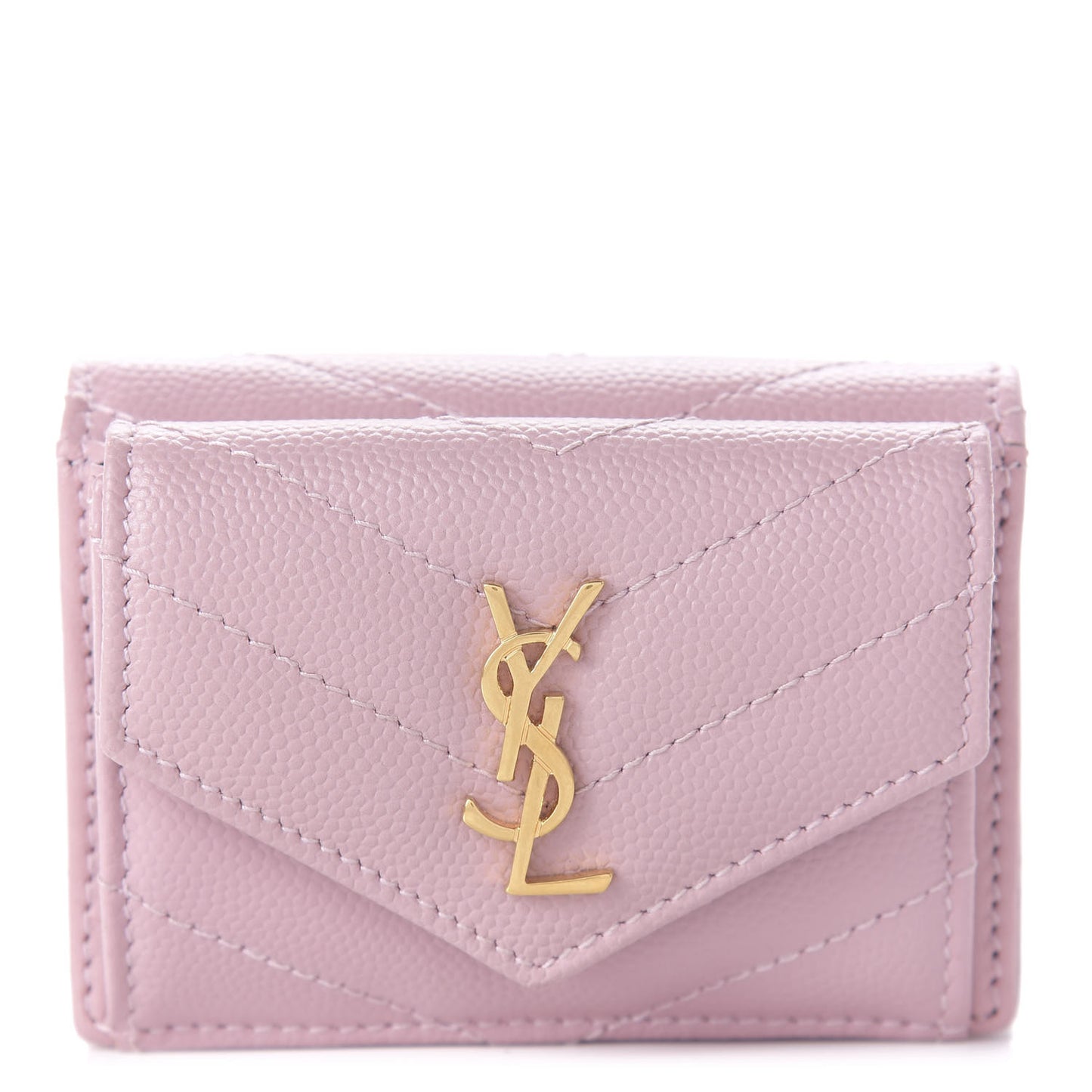 Grain De Poudre Matelasse Chevron Monogram Tiny Wallet Tender Pink