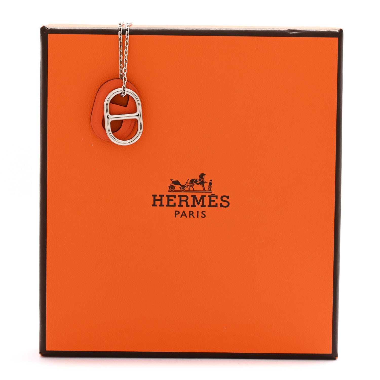 Hermes Swift O'Maillon Pendant Necklace Orange 8 of 8